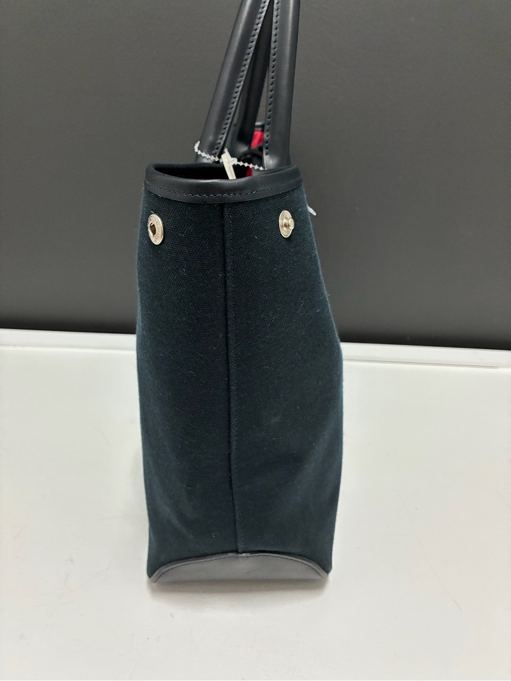 Longchamp Navy Logo Tote Bag - Picture 4 of 7